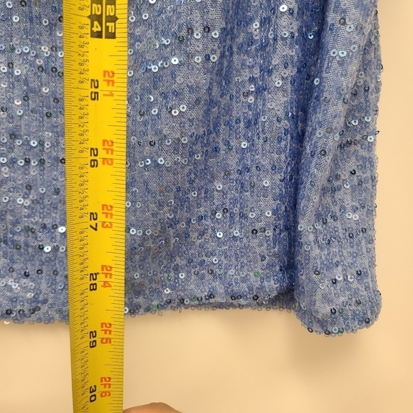 ZARA SEQUIN MIDI SKIRT BLUE SIZE| 7969/051/400 - Picture 8 of 10